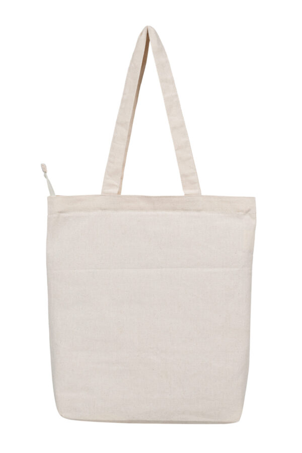 Cotton Bags Organic with Zip Printed Fish Design - Image 3