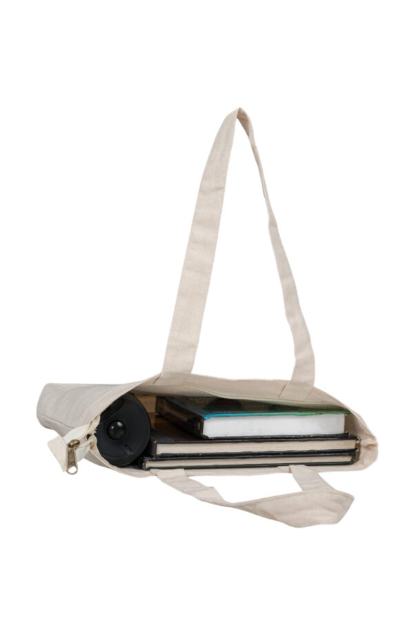 Cotton Bags Organic with Zip Printed Fish Design - Image 4